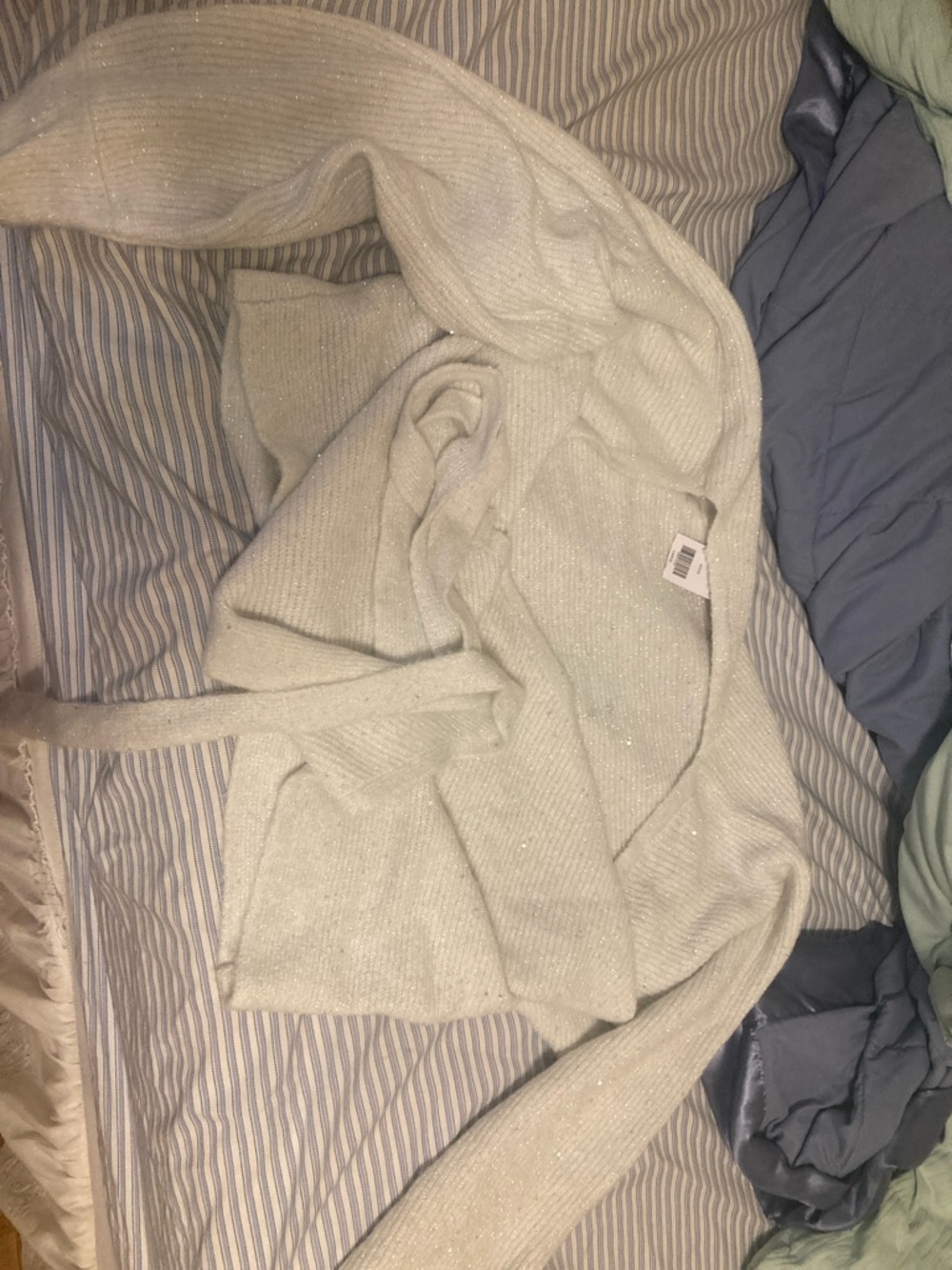 NWT Willow Root sequin metallic cocoon wrap sweater